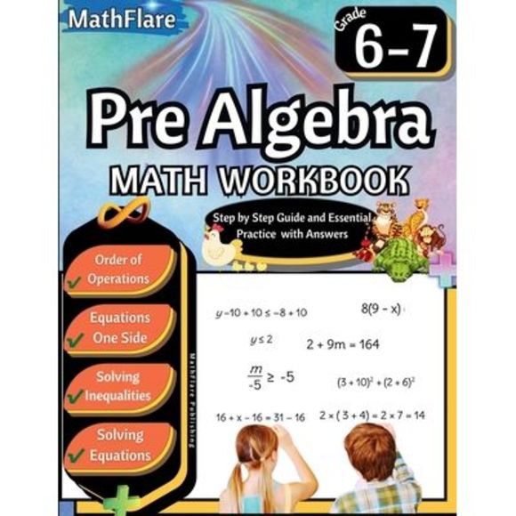 Pre Algebra Workbook 6th and 7th Grade: Pre Algebra Workbook Grade 6-7, Order of - Picture 1 of 1